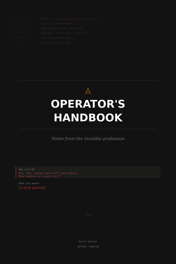 A OPERATOR'S HANDBOOK [Leanpub PDF/iPad/Kindle]