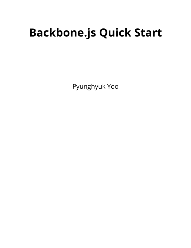 Backbone.js Quick Start [Leanpub PDF/iPad/Kindle]