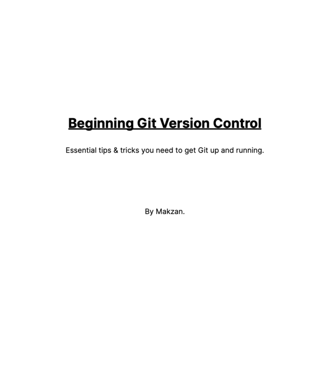Beginning Git Version Control by Makzan [Leanpub PDF/iPad/Kindle]