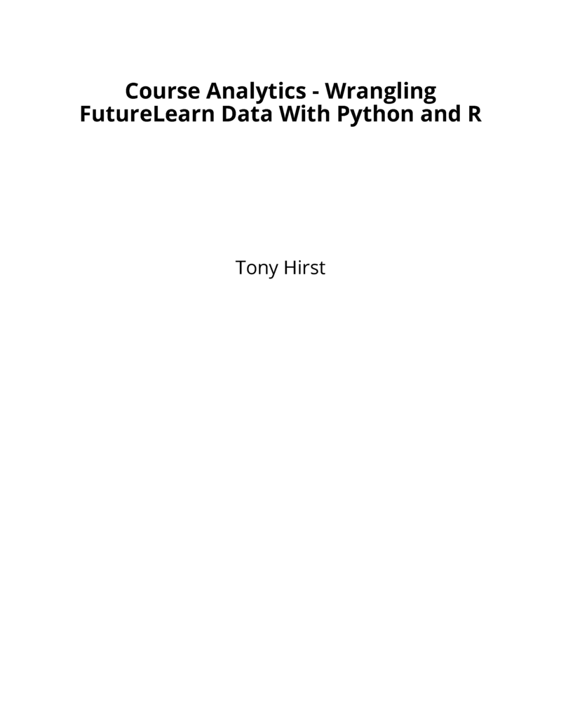 python analytics course