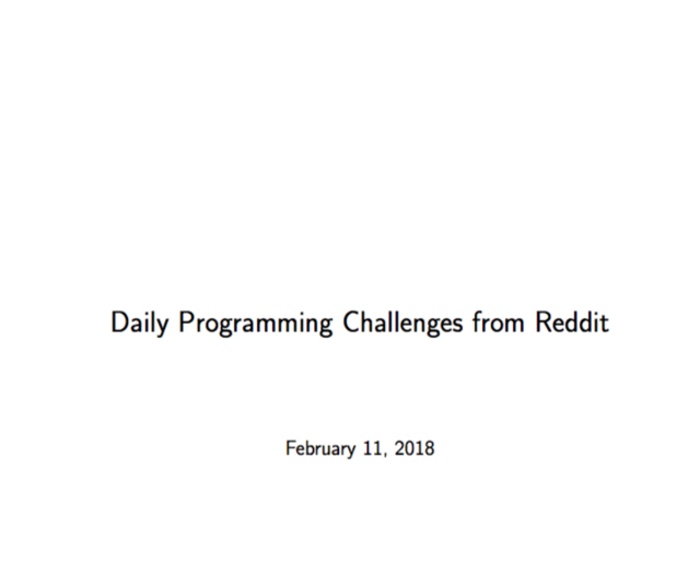 Daily Programming Challenges… by jose nazario [PDF/iPad/Kindle]