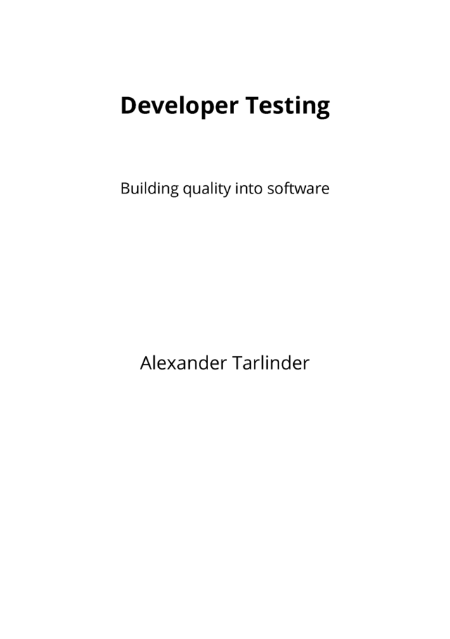 Developer Testing [Leanpub PDF/iPad/Kindle]