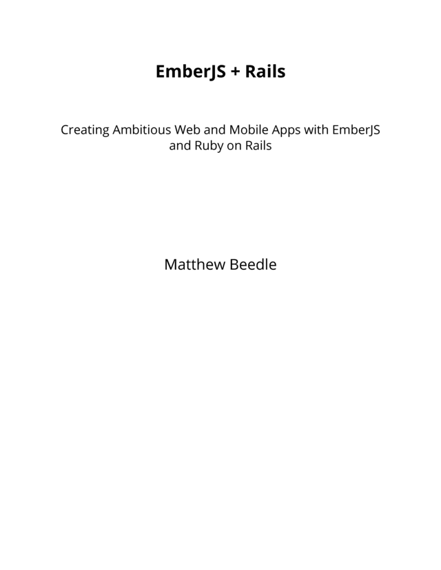EmberJS + Rails [Leanpub PDF/iPad/Kindle]