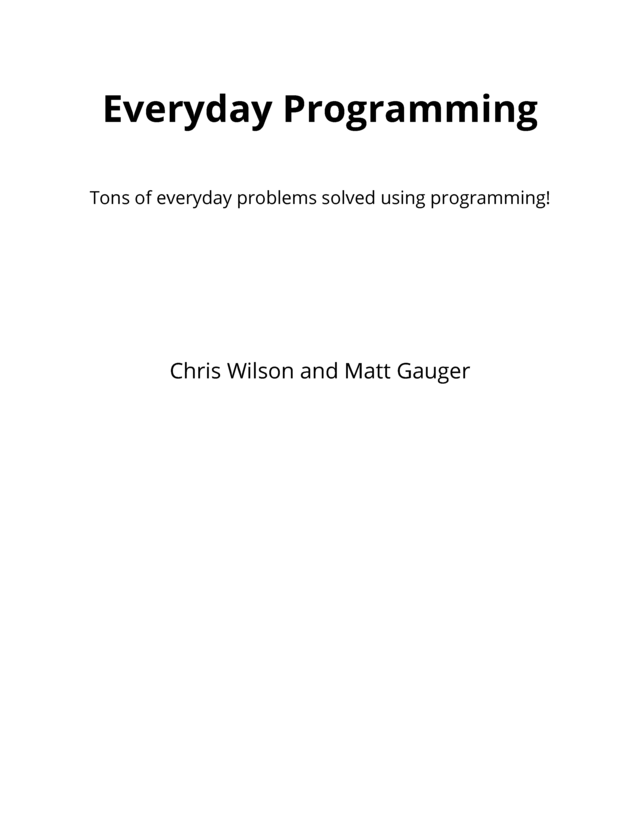 Everyday Programming [Leanpub PDF/iPad/Kindle]