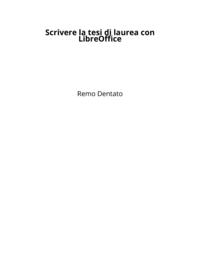 Scrivere la tesi di laurea con LibreOffice