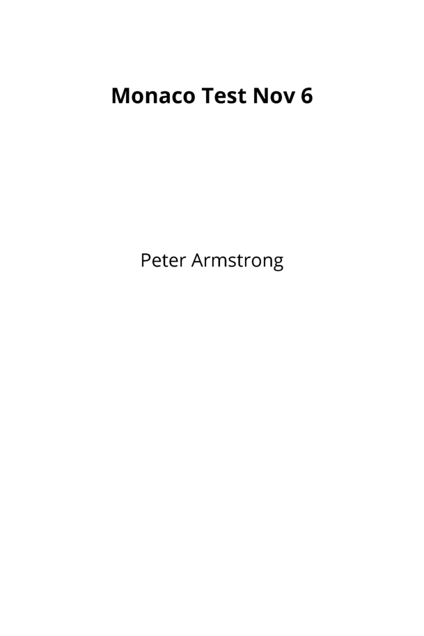 Monaco Test Nov 6 [Leanpub PDF/iPad/Kindle]