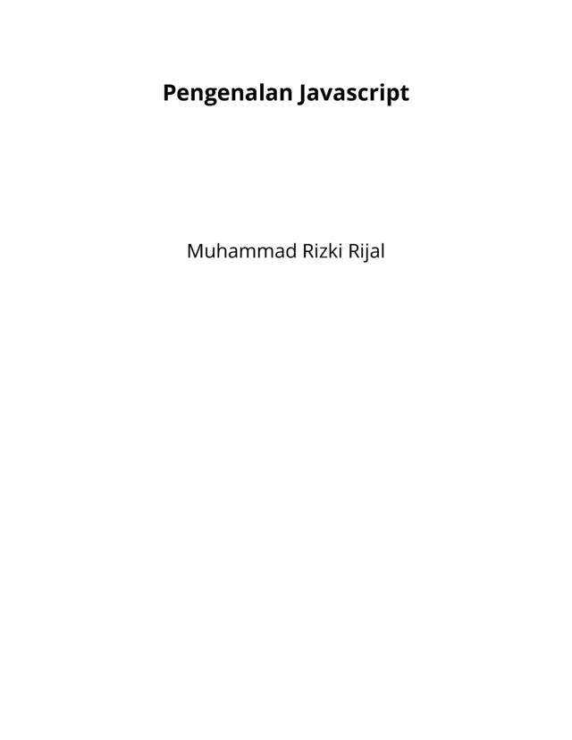 Pengenalan Javascript [Leanpub PDF/iPad/Kindle]