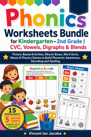 Phonics Worksheets Bundle [Leanpub PDF/iPad/Kindle]