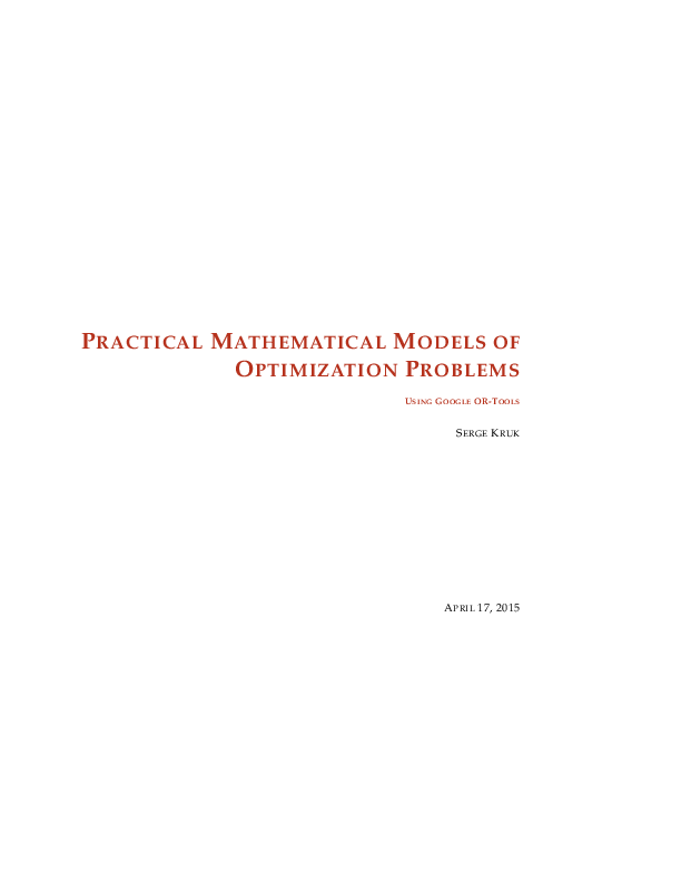 Practical Mathematical Models of Optimization… [PDF/iPad/Kindle]
