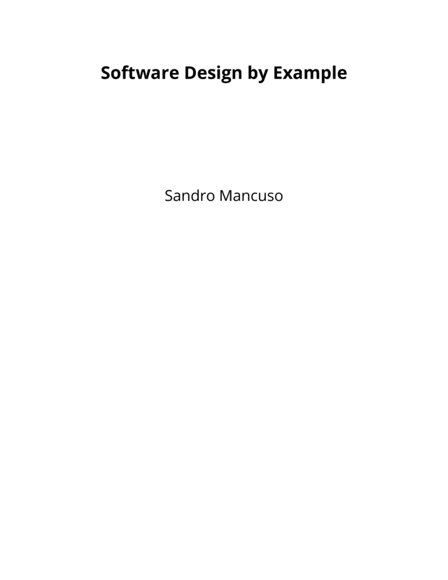 Software Design by Example [Leanpub PDF/iPad/Kindle]