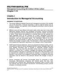 Solution Manual for Managerial Accounting 5th Edition by Stacey Whitecotton, Robert Libby, Fred Phillips
