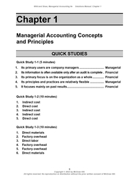 Solution Manual For Managerial Accounting  8th Edition By John Wild, Ken Shaw, Barbara Chiappetta