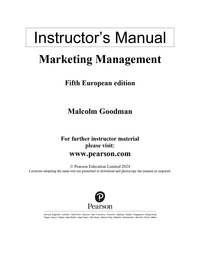 Solution Manual For Marketing Management, 6th Edition by Dawn Iacobucci Chapter 1-17