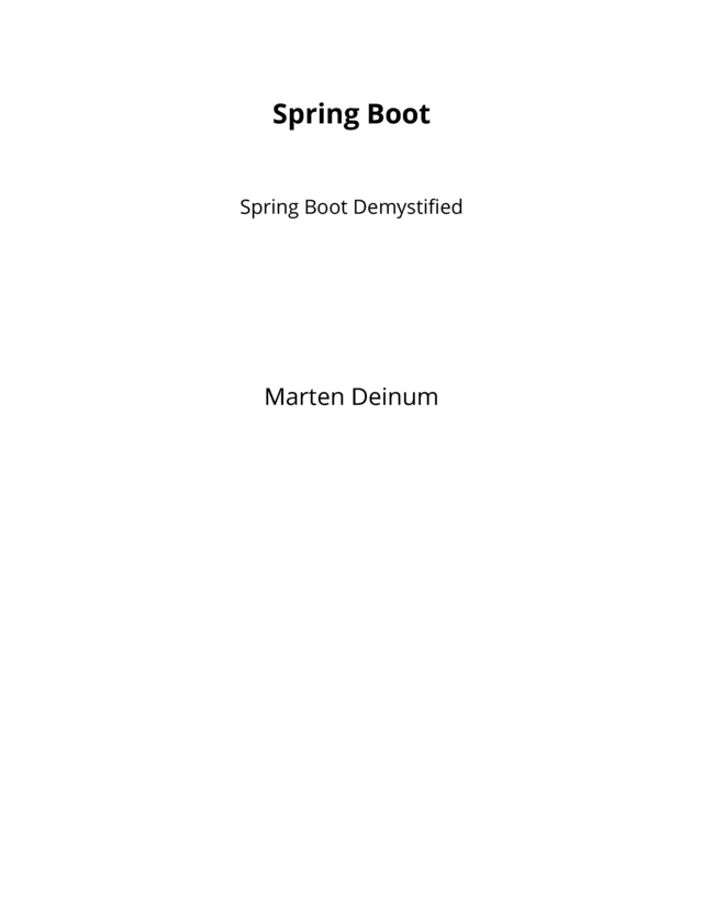 Spring Boot [Leanpub PDF/iPad/Kindle]