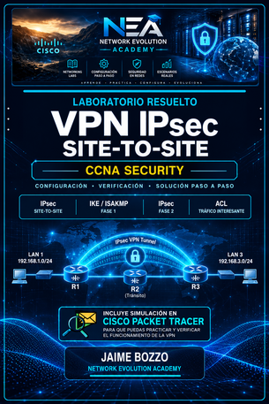 VPN IPsec Site-to-Site | Laboratorio CCNA Security Resuelto + Packet Tracer